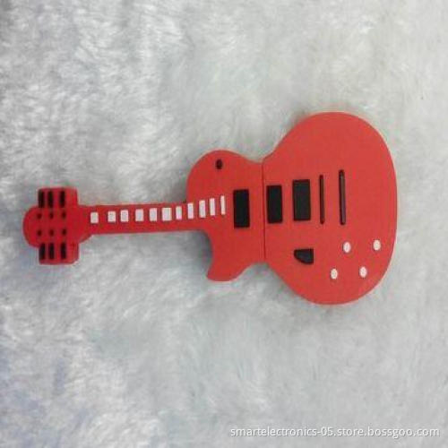 Rubber Guitar USB Flash Drives, 64MB-128GB Capacity